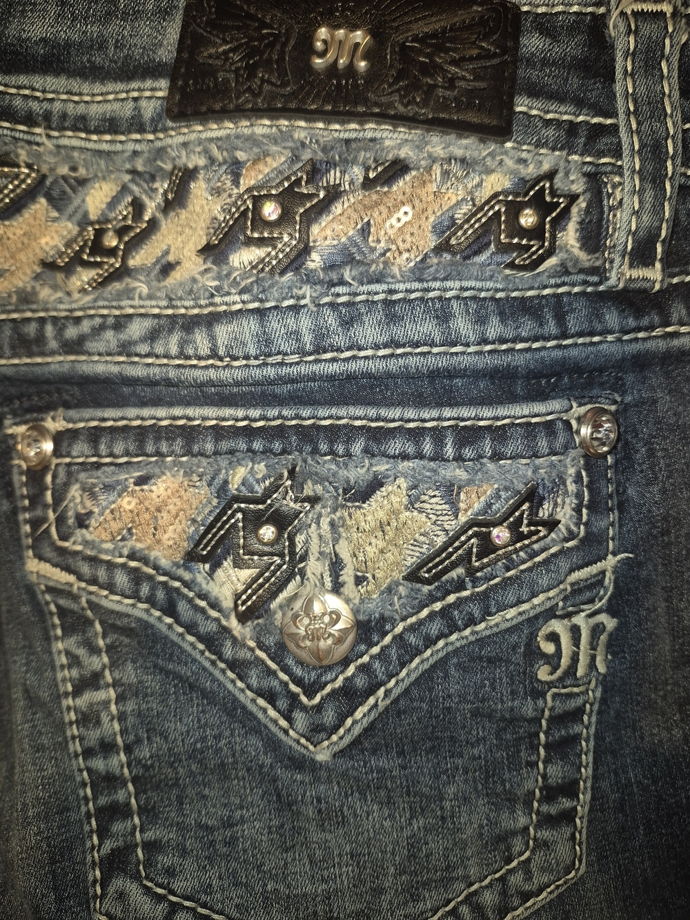 Miss Me Embellished Boot Cut Jeans Size 33